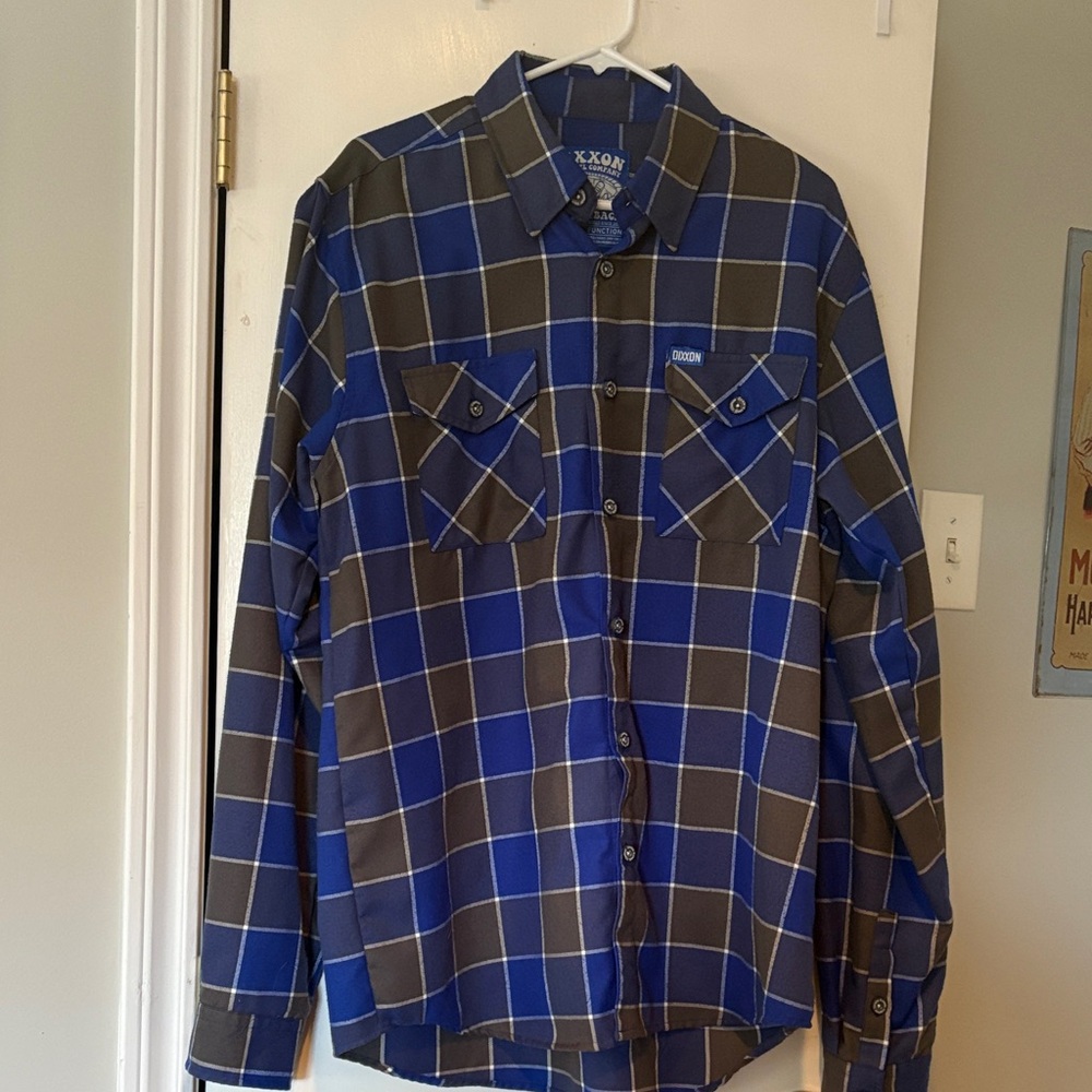 DIXXON Blue and White Flannel Shirt